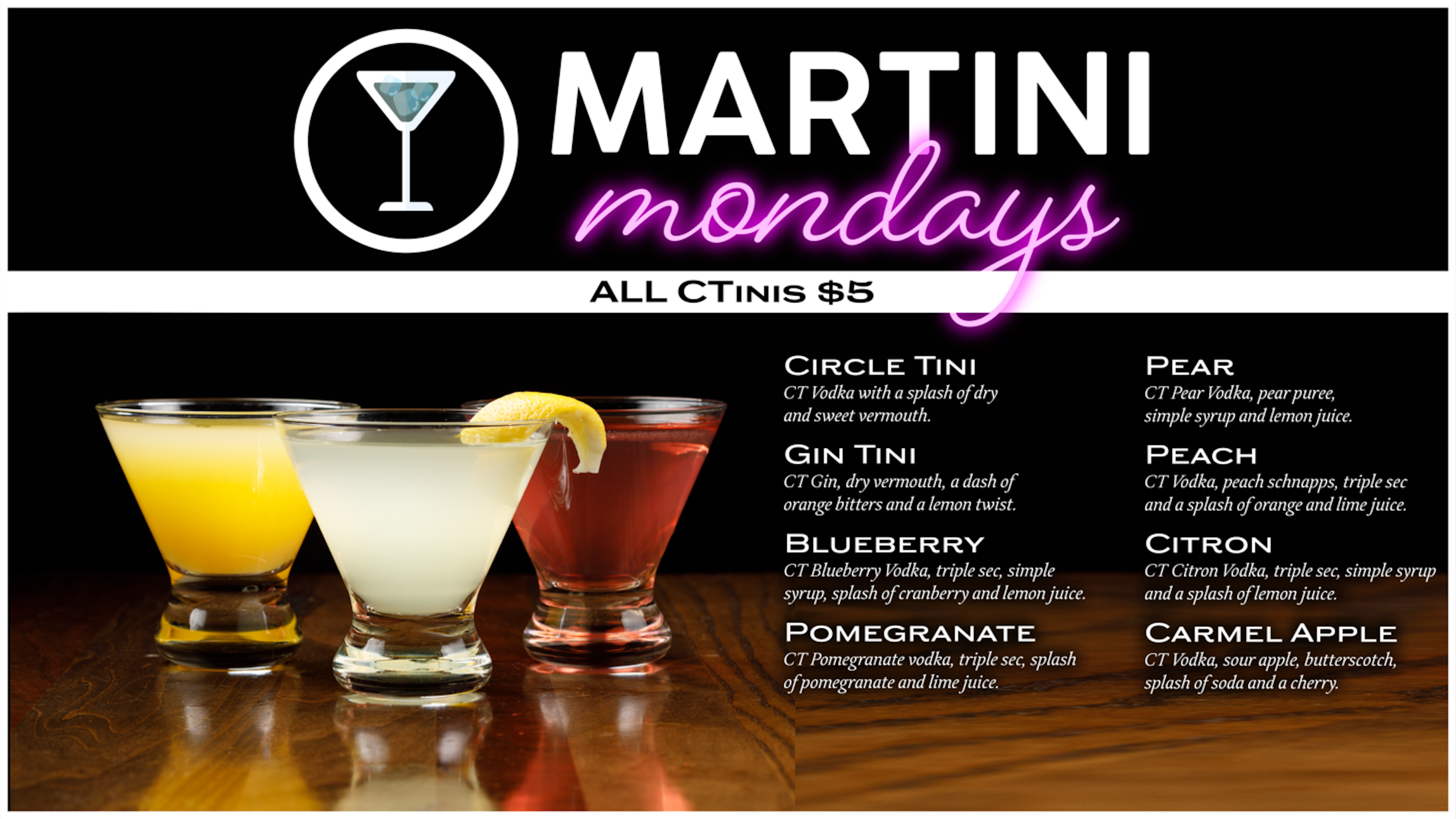$5 Martinis on Monday